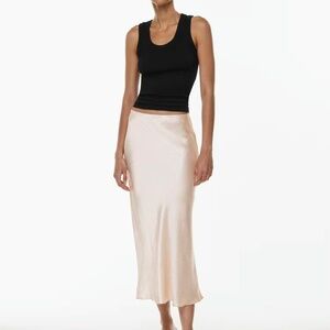 Babaton Slip Satin Maxi Skirt Satin slip maxi skirt in Denude